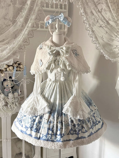 White Winter Lolita Fleece Cape