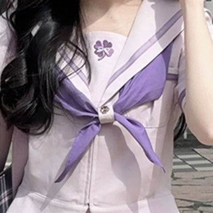 JKネクタイパープルスタイルボウユニフォームプレッピー