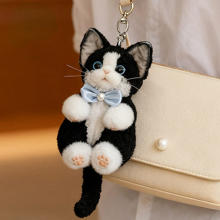 Black/Gray/White Devon Keychain Cute Cat