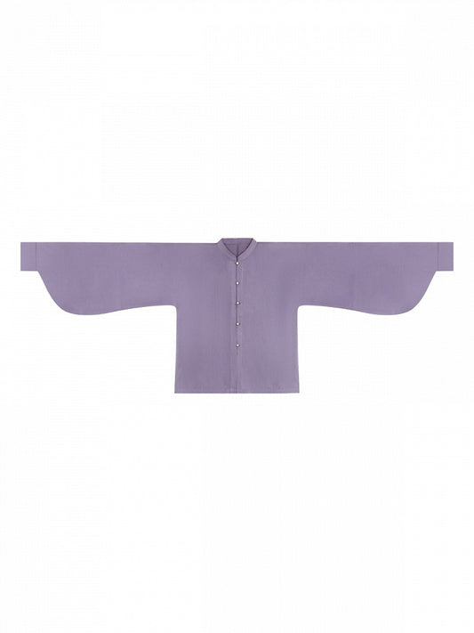Purple Pipa-Sleeve Button-Front Shirt - Zao Jing Ji
