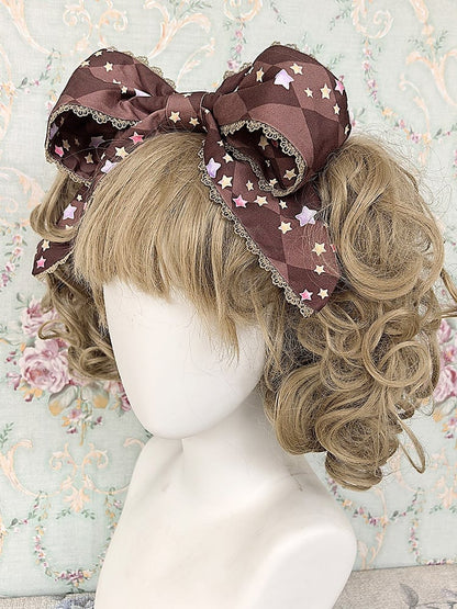 Star with Coffee/Pink/Pink KC Sweet Green Print Lolita