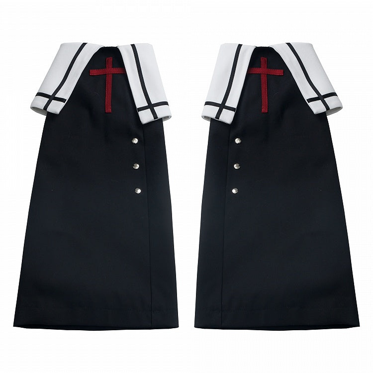 Studs Decorated Warmers Black Cross Leg