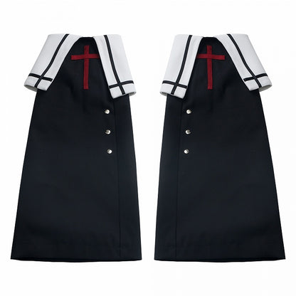 Studs Decorated Warmers Black Cross Leg