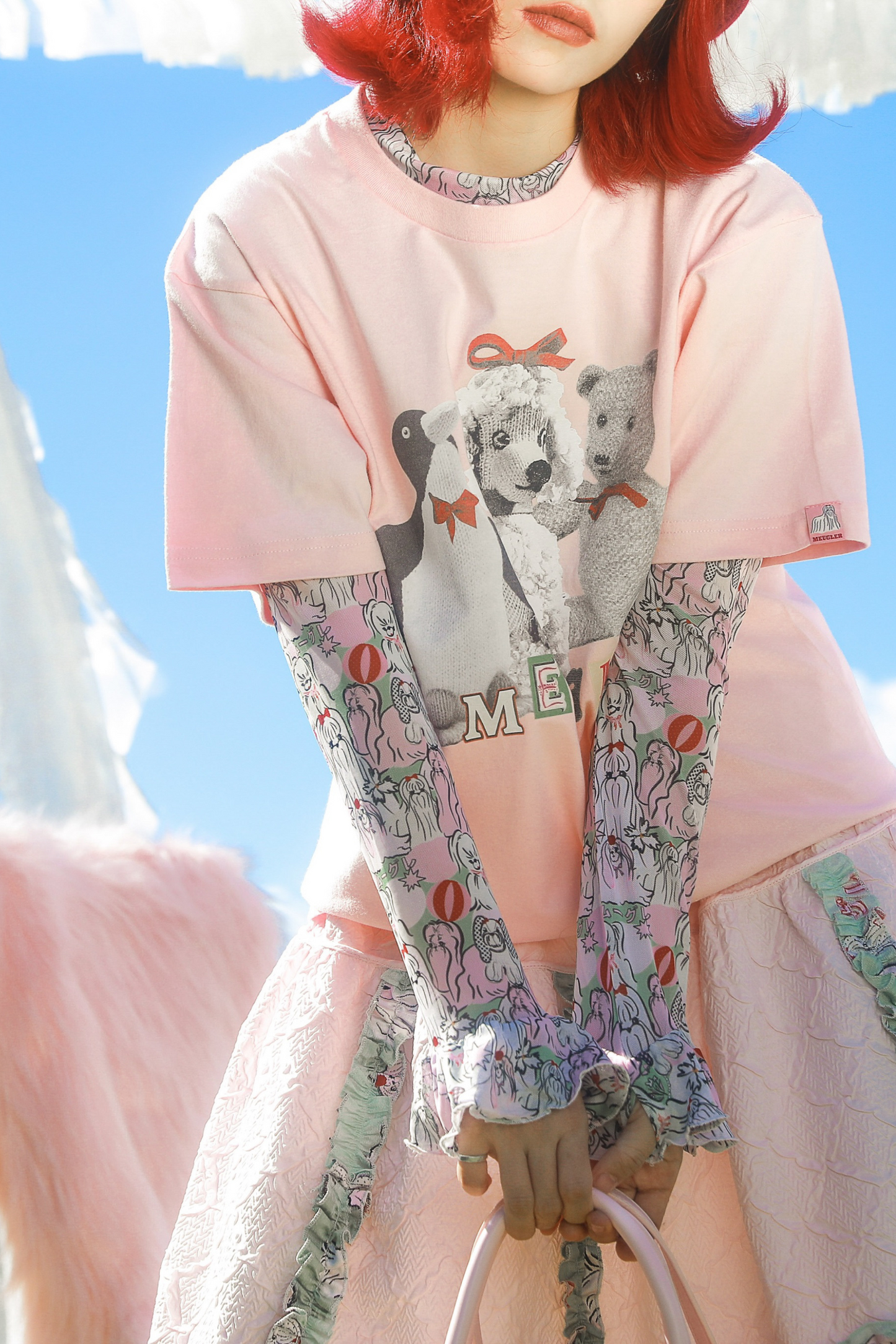 クマペンギンコラージュヴィンテージTシャツ