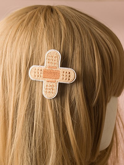 Embroidered Sweet Hairclip Bandage Cute