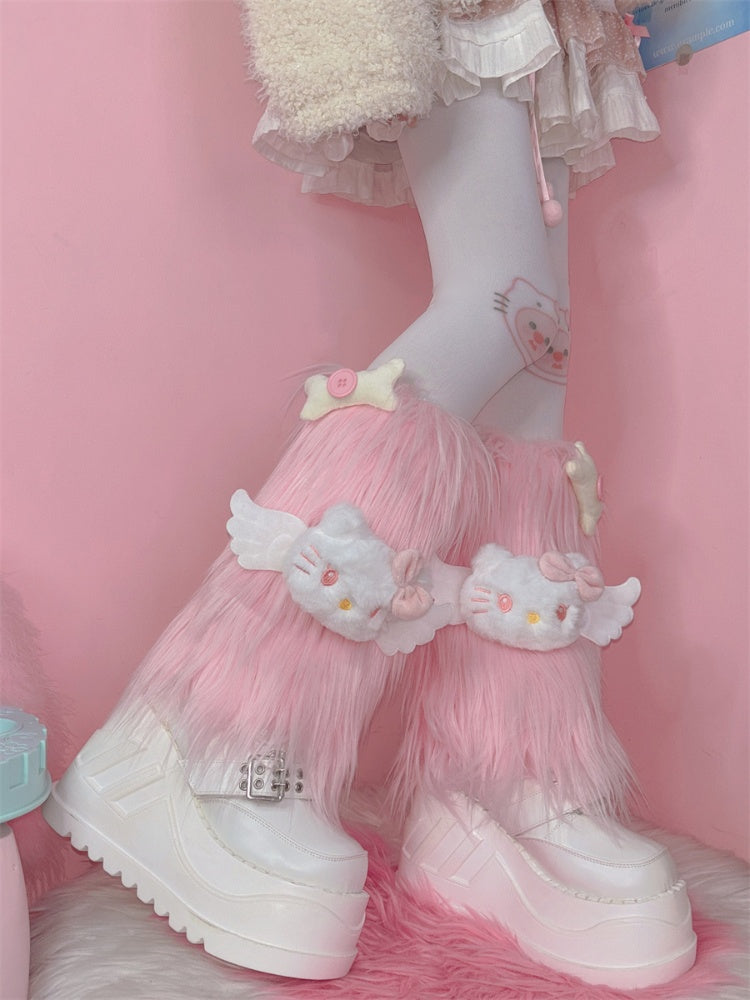 ホワイトキティプリントタイツ