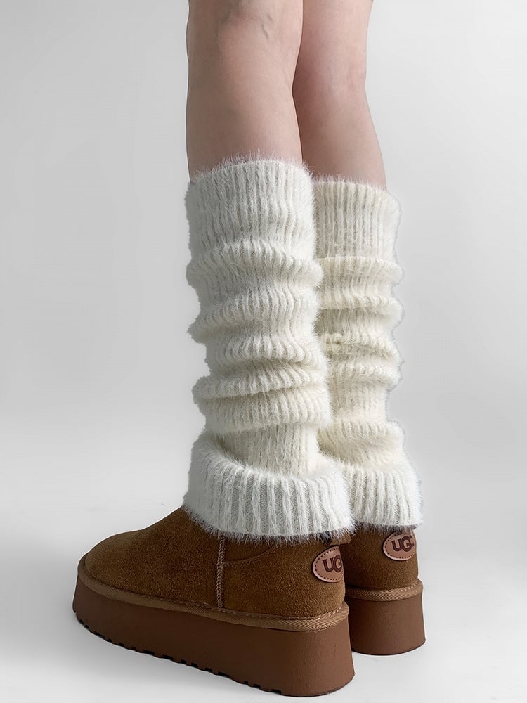 4 Plush Colors Warmers Leg Knitted