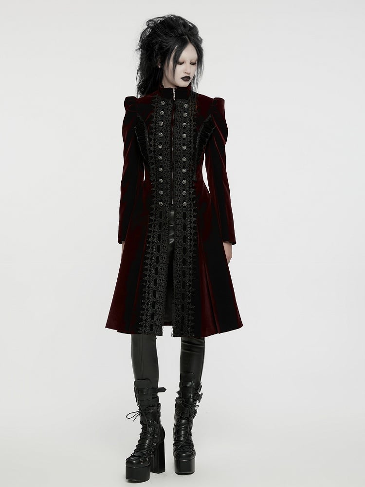 Red Black Goth Gorgeous Coat Symmetric