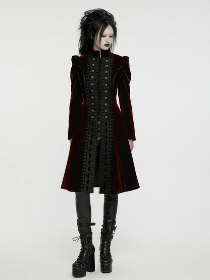 Red Black Goth Gorgeous Coat Symmetric