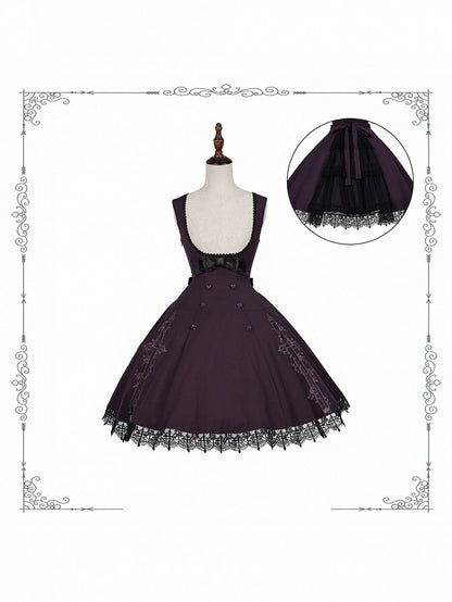 Purple Gothic JSK with Back Slit Skirt - iris de nuit