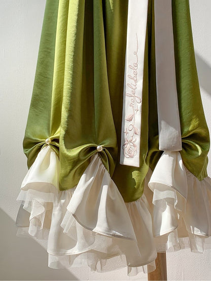 Details Maxi Empire Green Bead Waist Lolita Dress One Elegant