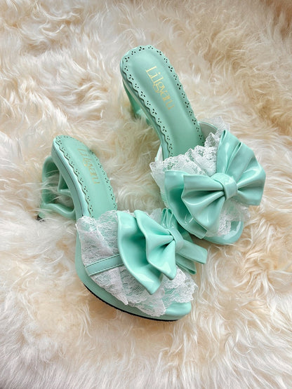 Gyaru Slingback Shoes with Heart Shaped Heels - LilGyaru