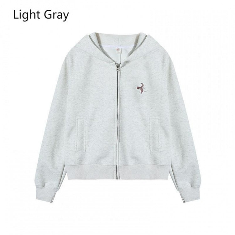 Hoodie Options Placket Zipper Gray Double-Pull 3
