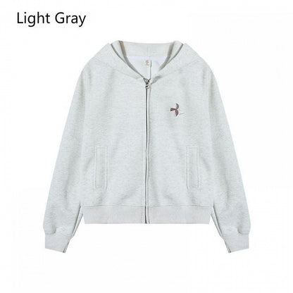 Hoodie Options Placket Zipper Gray Double-Pull 3