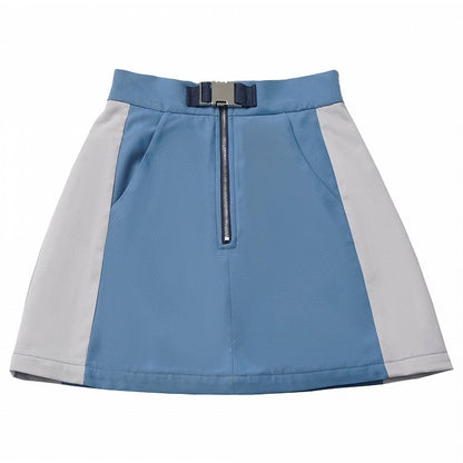 Blue&White Colorblock Skirt
