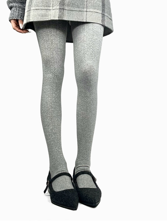 Brown/Dark Grey/Light Grey/White Cotton Winter Tights
