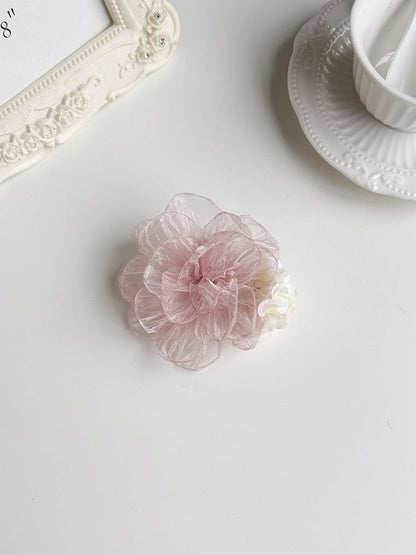 Pink/Green Dual-Use Flower Hairclip - With PUJI