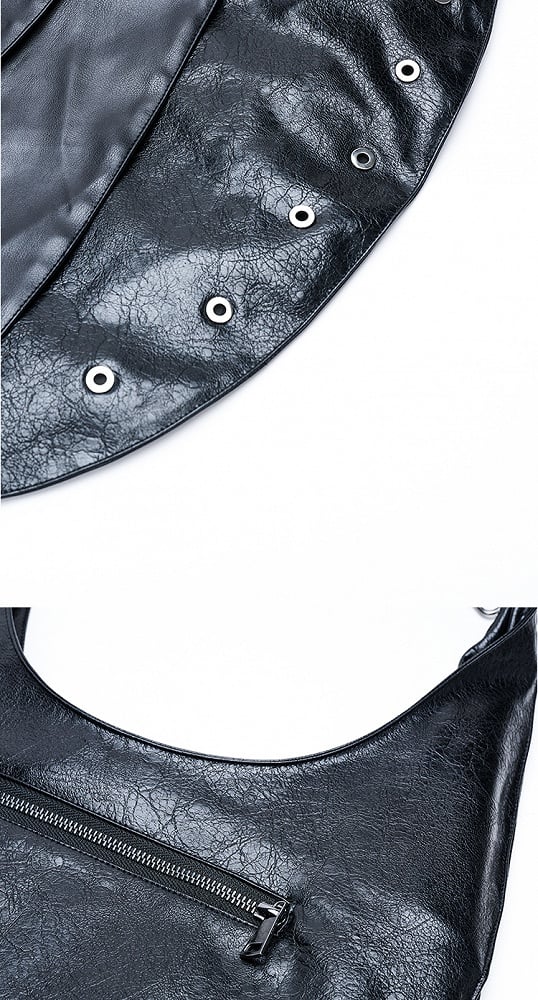 Black Punk Armor Large PU Crossbody Bag - Antiphase