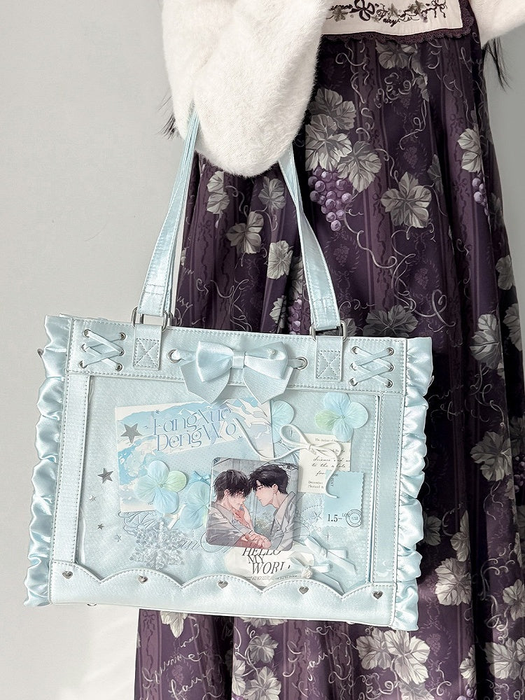 6 Color Lolita Clear Window Ita Shoulder Bag Lace Bow