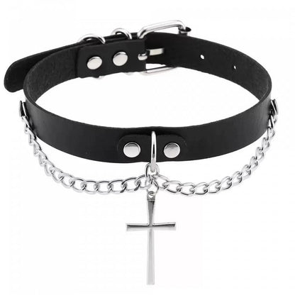 Multicolor Cross Pendant Chain Necklace - CRAZY GIRL