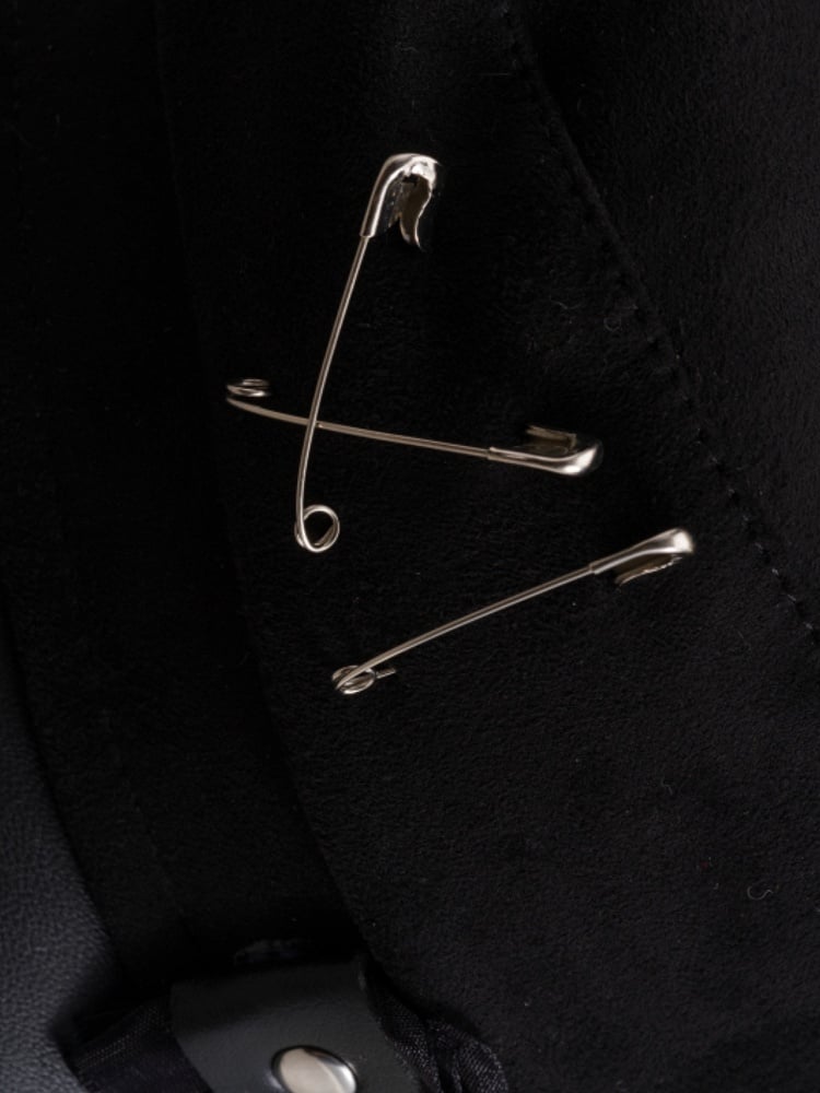 Ruffled Pin Hat Beret Decorated Black Trim Gothic