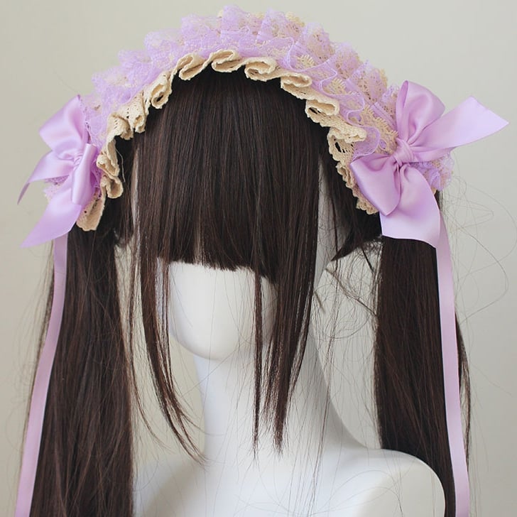 Bowknot Details Lace Trim Hairband
