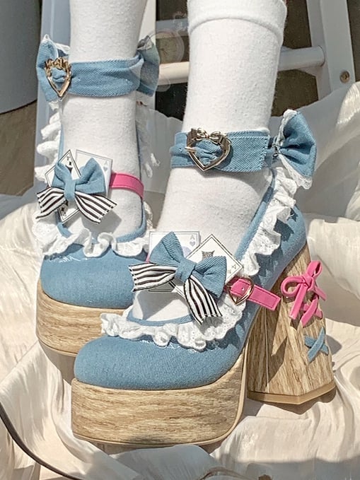 Vibes Alice Janes Sweet Blue Platforms Mary Denim Lolita in Wonderland