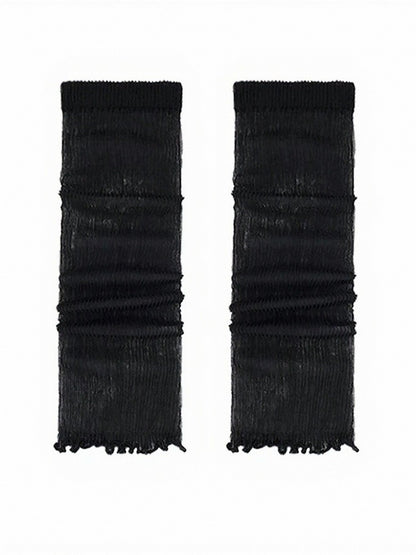 Ribbed Semi-sheer Ruffle Leg Warmers - ModaSwings