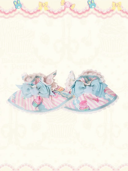 Lolita Cuffs Printed Pink/Dark Sweet Blue/Light Pink Wrist