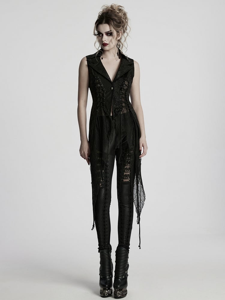 Vest Dark Asymmetric Alien Black Goth