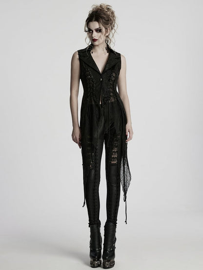 Vest Dark Asymmetric Alien Black Goth