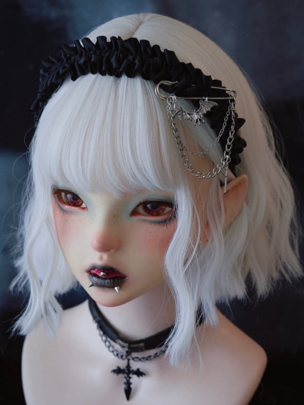 KC And Ruffle Black Trim With Pin Bat Cross