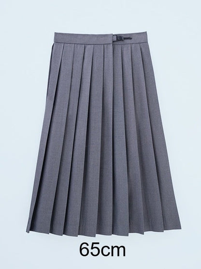 Grey High Waist JK Pleated Skirt - Lan Jian Chuan