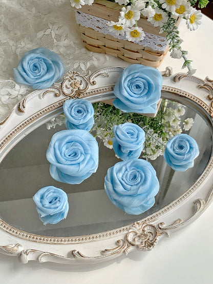 Rose Black White Brooch / Blue Purple Beige