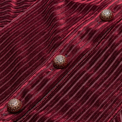 Red Velvet Dark-Grain Gothic Shirt