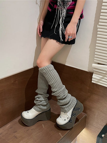 Leg 70CM Warmers Knitted Color Options 15