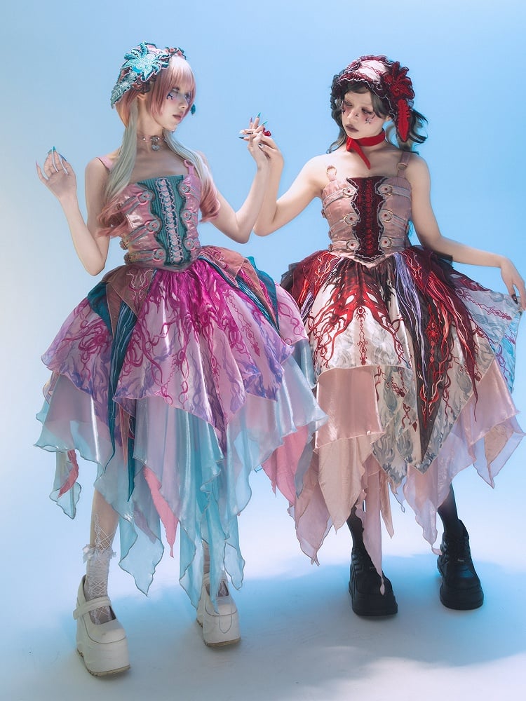 Pink Spider / Patch Embroidery Hairband Red