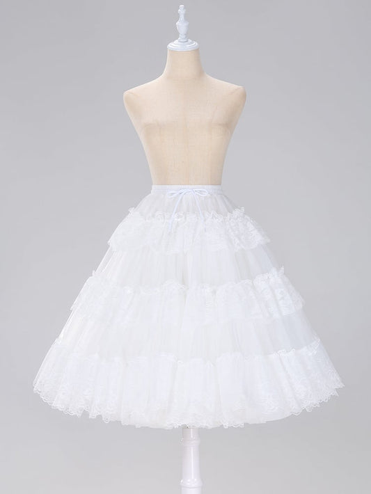 White Puffy Multi-layered A-line Petticoat 65cm