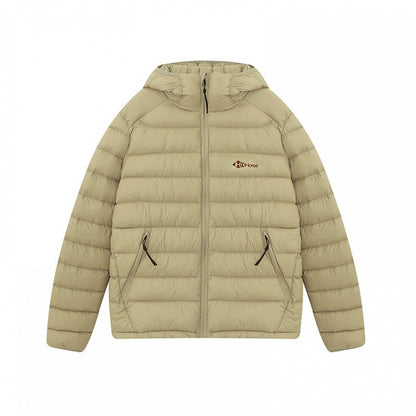 Down Construction Baffle Green Jacket Hooded