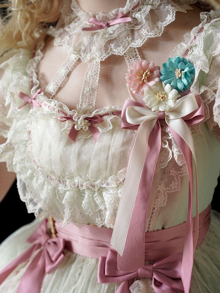 Lace Bowkonts Lolita Pink with Choker