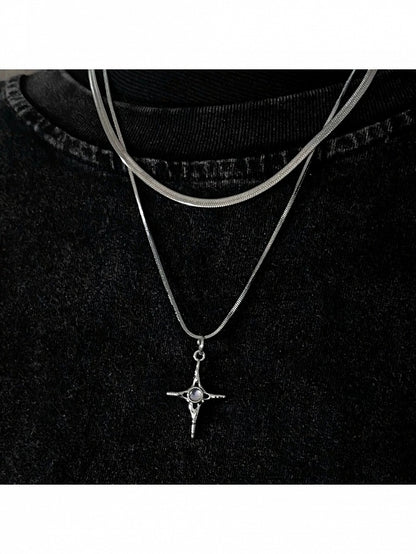 Silver Cross Pendant Necklace - Strange Sugar