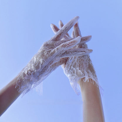 Lace Black/White Gloves