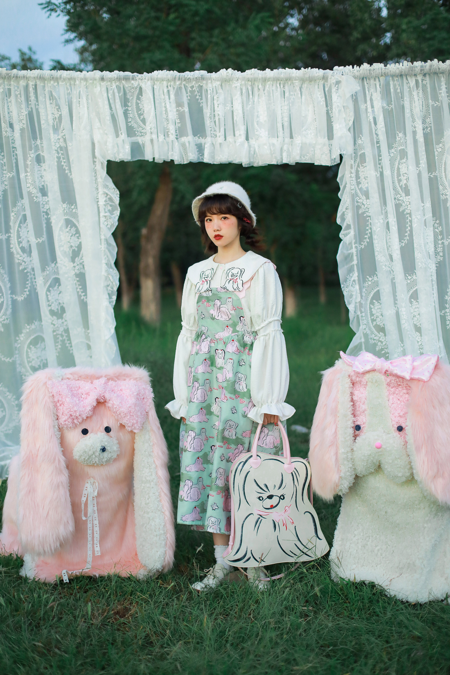 パピースリーブのレトロなロングシャツデザイン