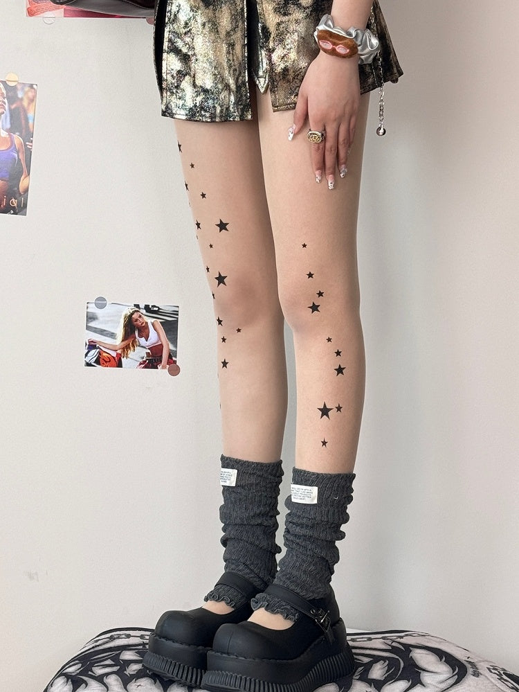 Nude Tights Star Bittersweet Print