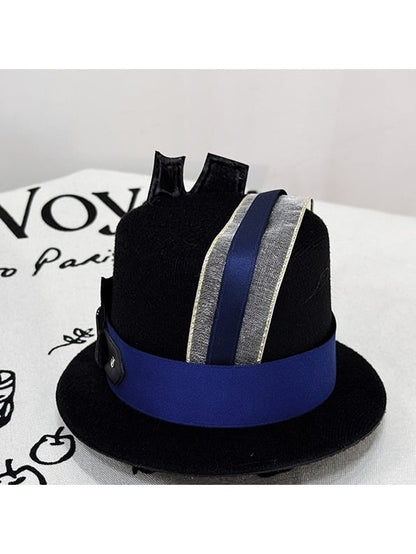 Two-Tone Ouji Lolita Mini Hat Featuring Cross Accents - Castle Too