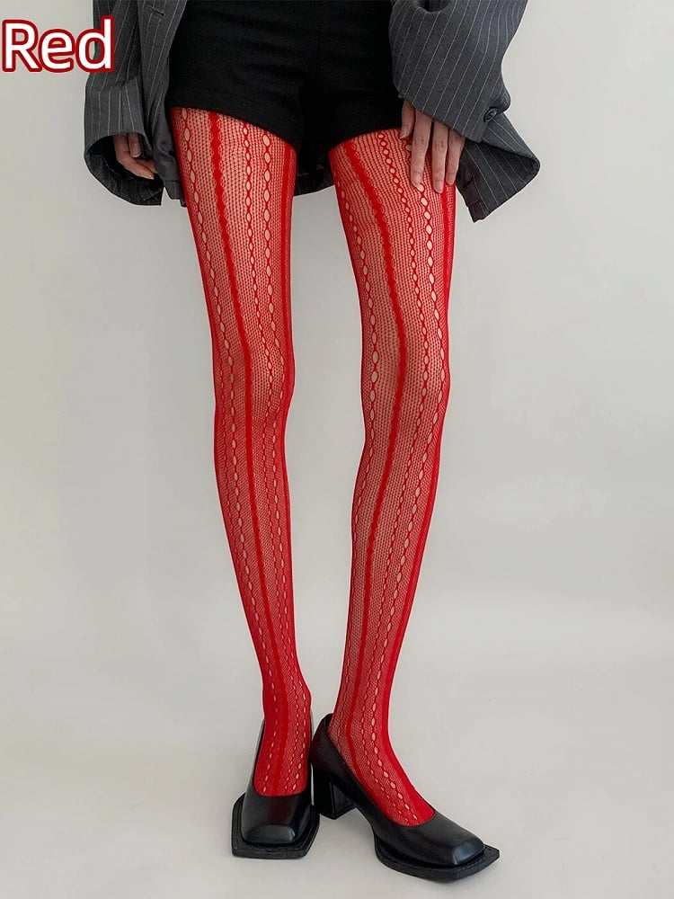 Pantyhose Point Fishnet Textured Wave