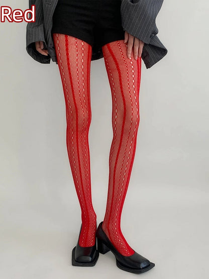 Pantyhose Point Fishnet Textured Wave