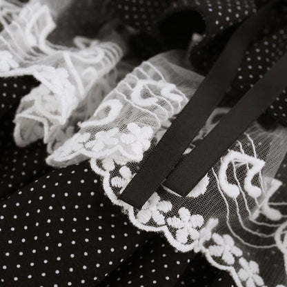 Jupe-short étagée en dentelle à pois - serendipity