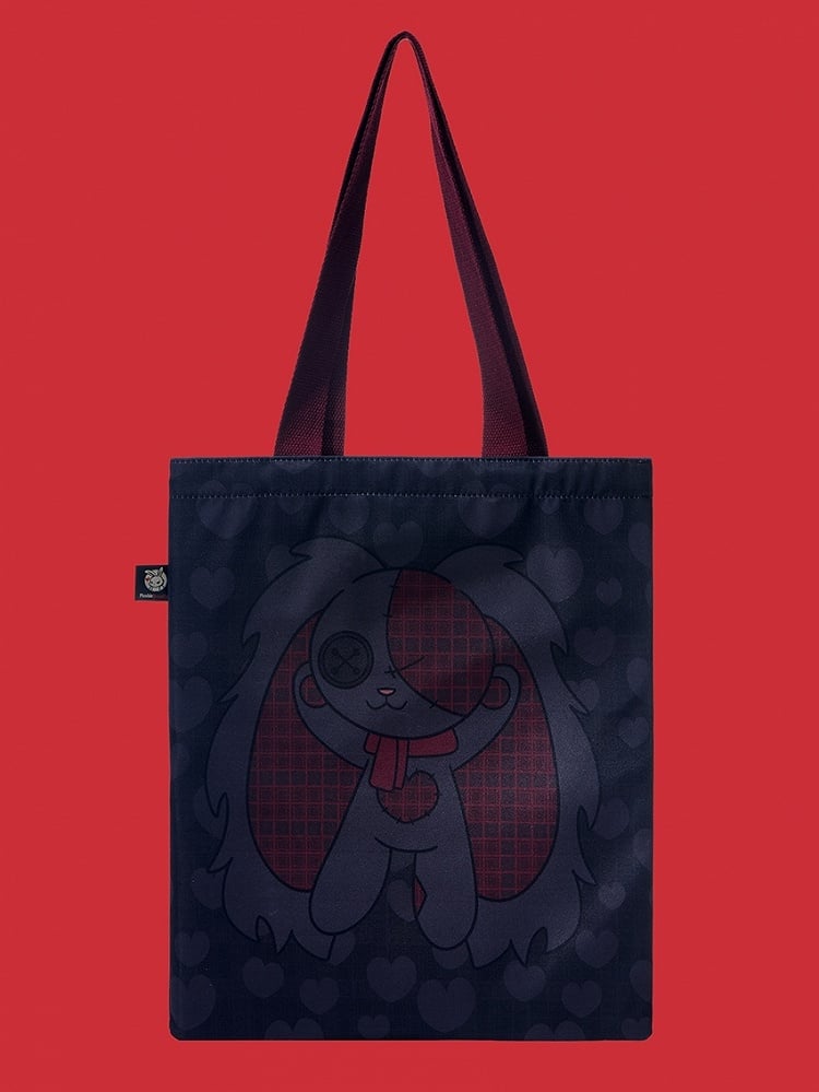 Canvas A Bunny Bag Guro Kawaii with Black Plush