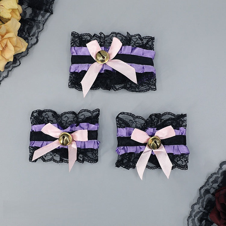 Cuffs Lace Choker Pair 12 + - of A Lolita Bell Wrist Set Colors
